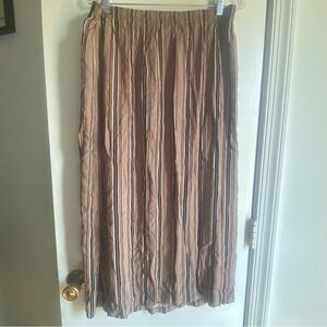 Marsh Landing Brown Striped Midi Skirt